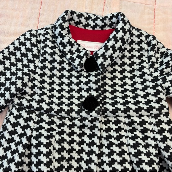 Bonnie Baby Black and White Pea Coat - Picture 7 of 10
